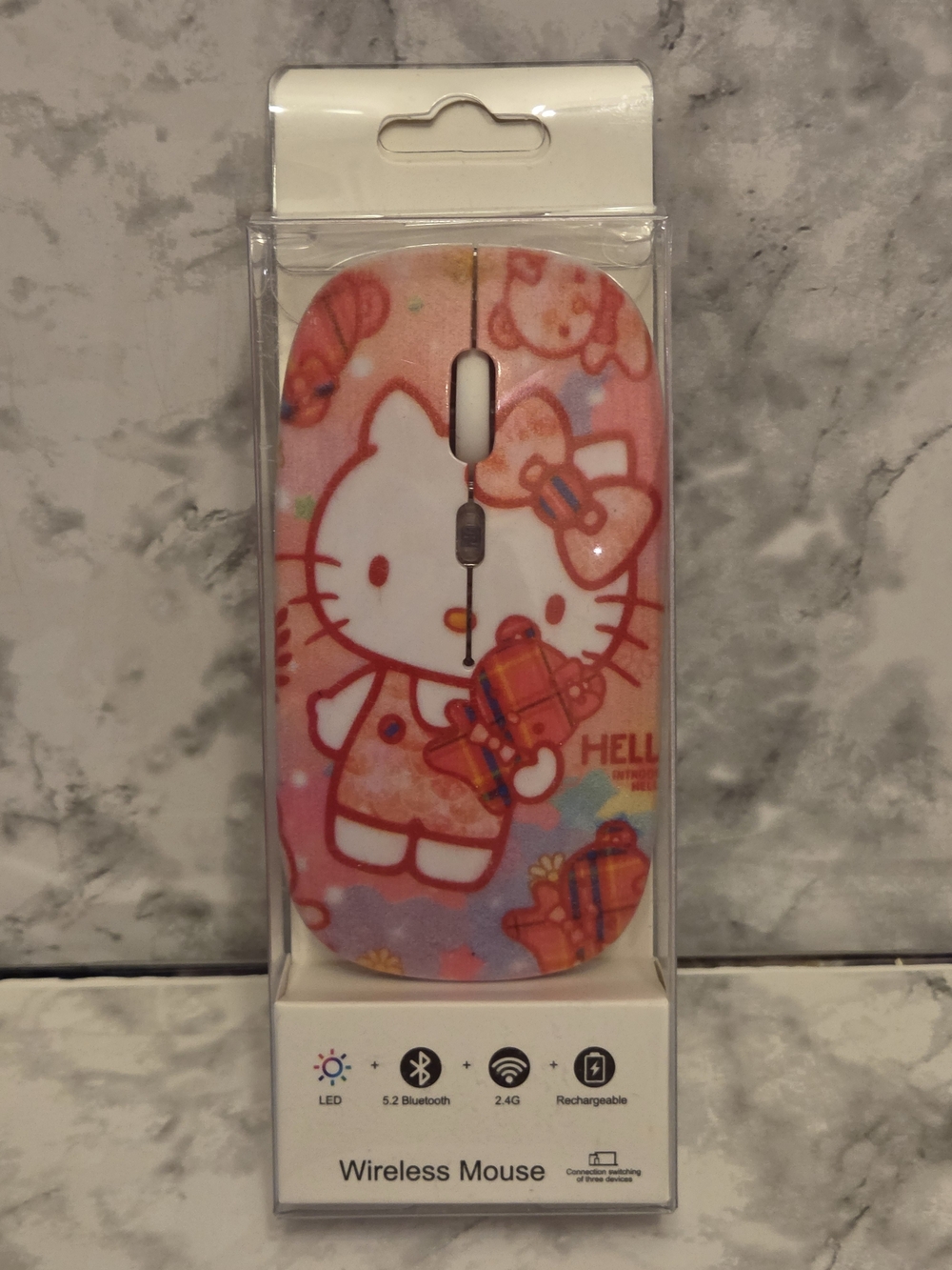 Hello Kitty Pink Pattern Wireless Mouse
